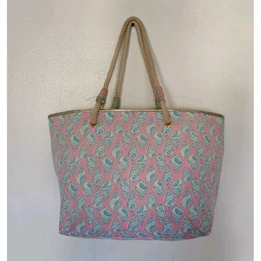 Lilly Pulitzer Let’s Cha Cha Shoreline beach tote Pink bag - Picture 2 of 7